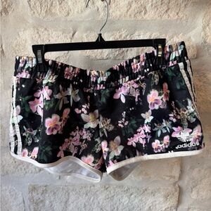 Adidas Women's Black Floral Athletic Shorts